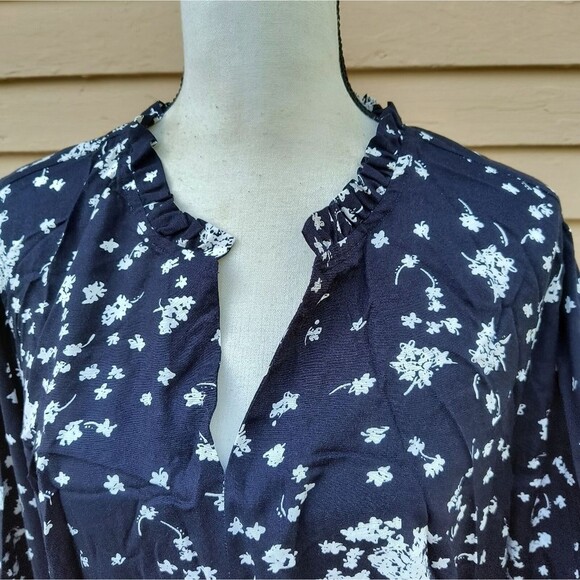 Ellos Navy White Floral Print Midi Dress NWOT Plus Size 20 - Picture 3 of 10